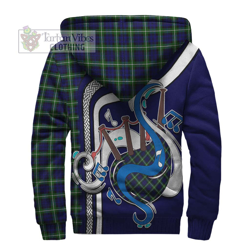 Lamont Modern Tartan Sherpa Hoodie with Epic Bagpipe Style - Tartanvibesclothing Shop