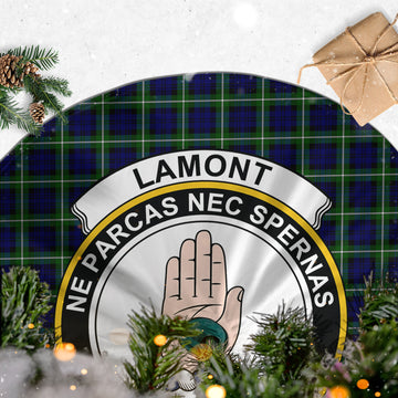 Lamont Modern Tartan Christmas Tree Skirt with Family Crest