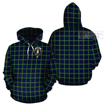 Lamont Modern Tartan Cotton Hoodie with Family Crest