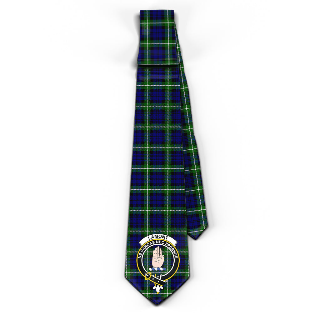 Lamont Modern Tartan Classic Necktie with Family Crest - Tartan Vibes Clothing