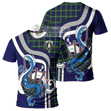 Lamont Modern Tartan T-Shirt with Epic Bagpipe Style