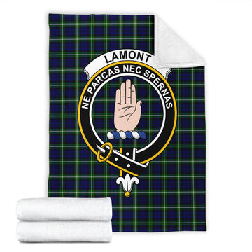 Lamont Modern Tartan Blanket with Family Crest