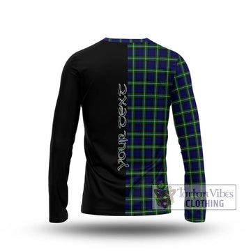 Lamont Modern Tartan Long Sleeve T-Shirt with Family Crest and Half Of Me Style