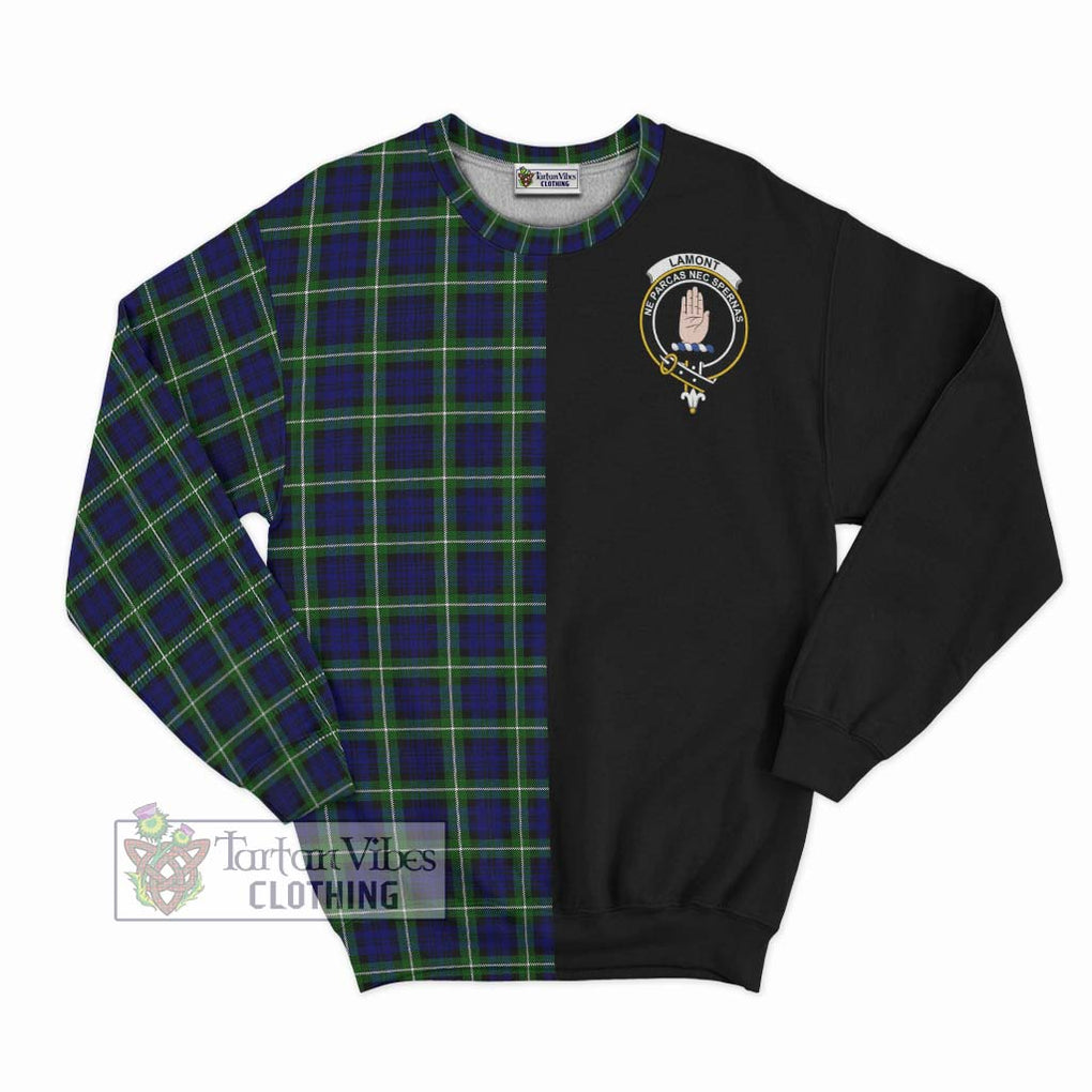 Lamont Modern Tartan Sweatshirt with Family Crest and Half Of Me Style - Tartanvibesclothing Shop