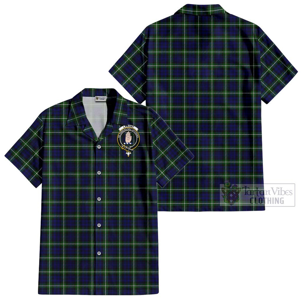 Lamont Modern Tartan Cotton Hawaiian Shirt with Family Crest Kid - Tartan Vibes Clothing