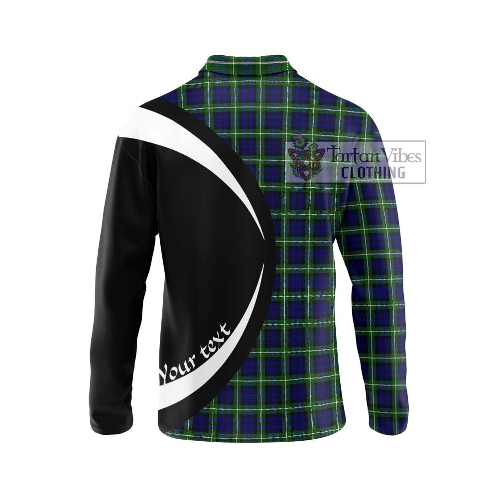 Lamont Modern Tartan Long Sleeve Polo Shirt with Family Crest Circle Style - Tartan Vibes Clothing