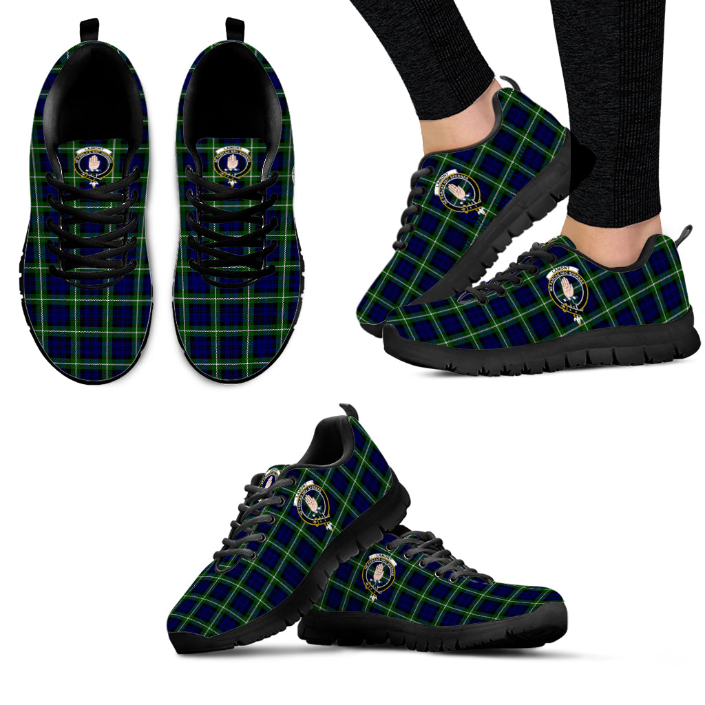 Lamont Modern Tartan Sneakers with Family Crest - Tartan Vibes Clothing