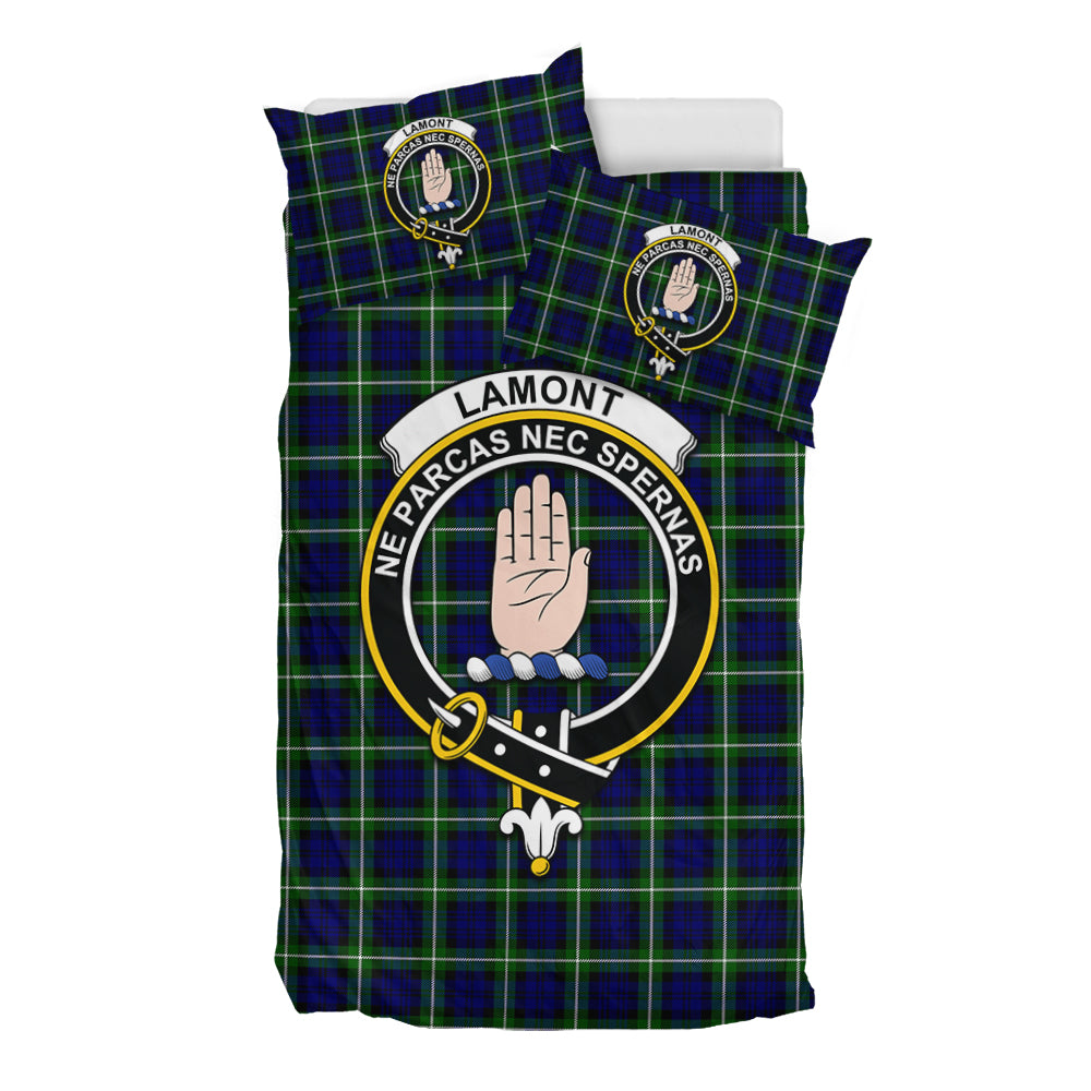 Lamont Modern Tartan Bedding Set with Family Crest - Tartan Vibes Clothing