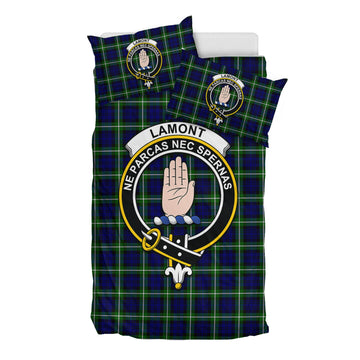 Lamont Modern Tartan Bedding Set with Family Crest