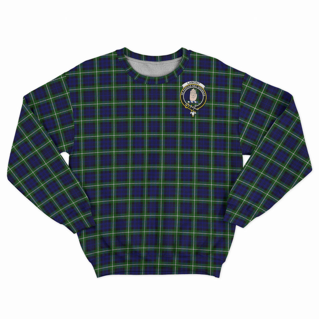 Lamont Modern Tartan Sweatshirt with Family Crest - Tartan Vibes Clothing