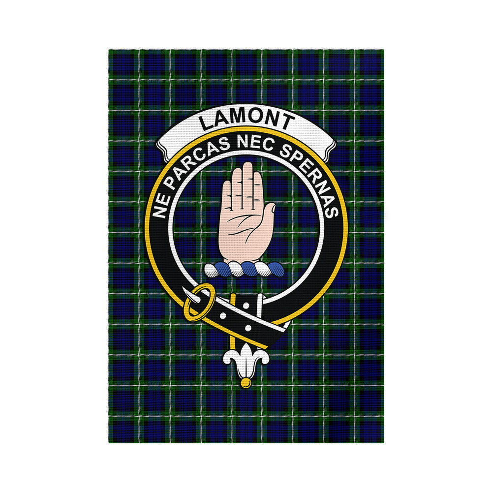 Lamont Modern Tartan Flag with Family Crest - Tartan Vibes Clothing