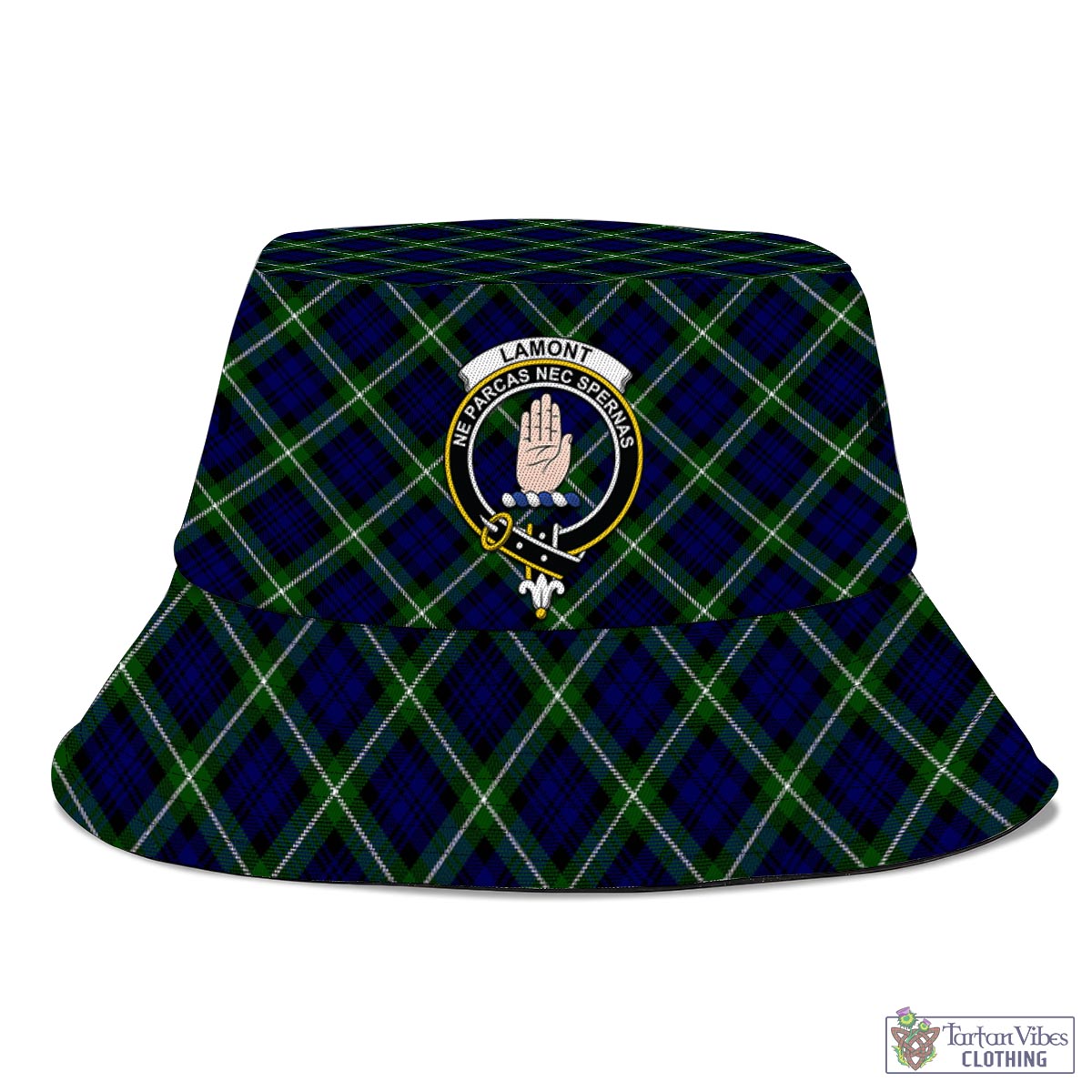 Tartan Vibes Clothing Lamont Modern Tartan Bucket Hat with Family Crest