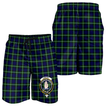 Lamont Modern Tartan Mens Shorts with Family Crest