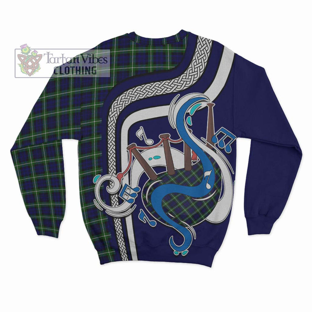 Tartan Vibes Clothing Lamont Modern Tartan Sweatshirt with Epic Bagpipe Style