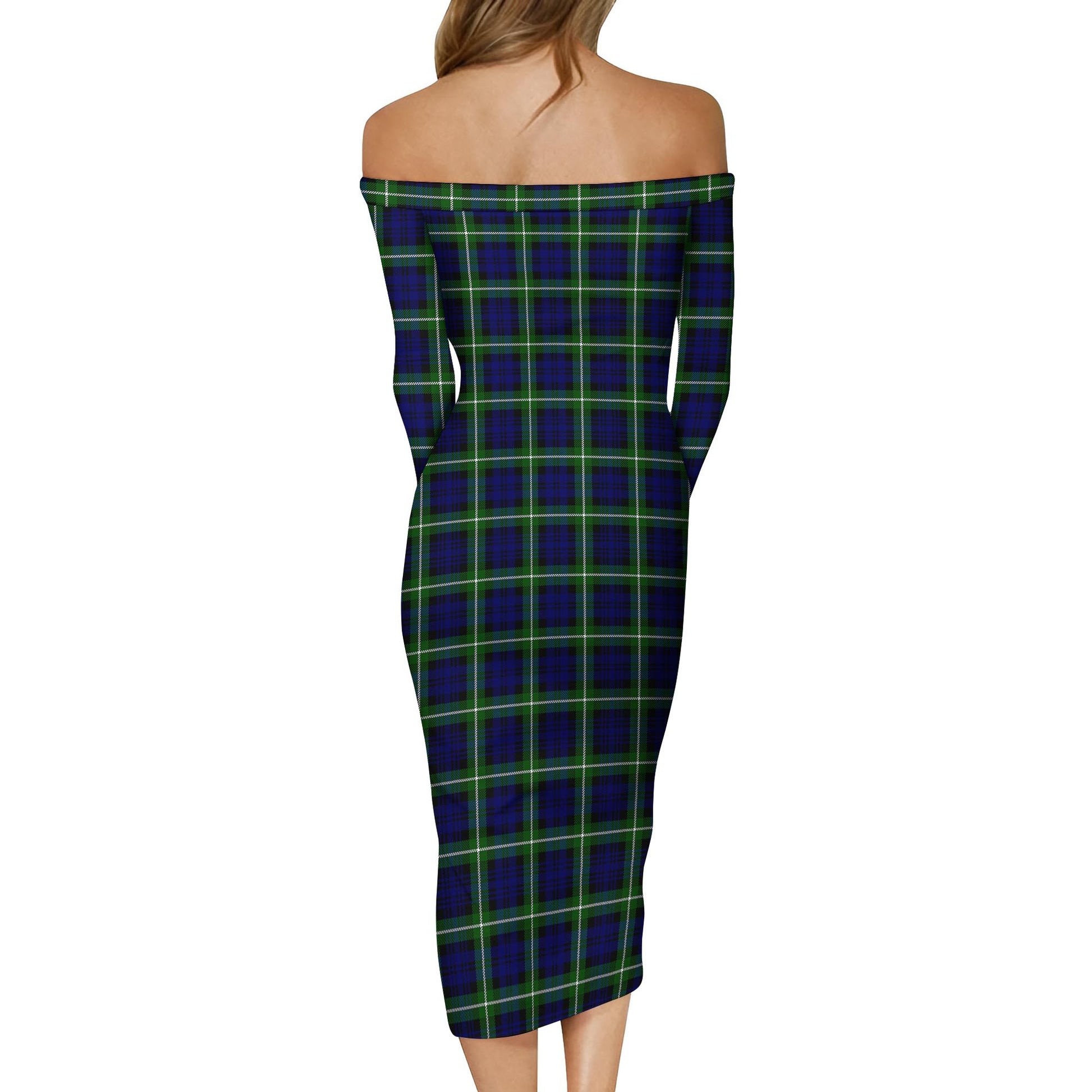 Lamont Modern Tartan Off Shoulder Lady Dress - Tartanvibesclothing