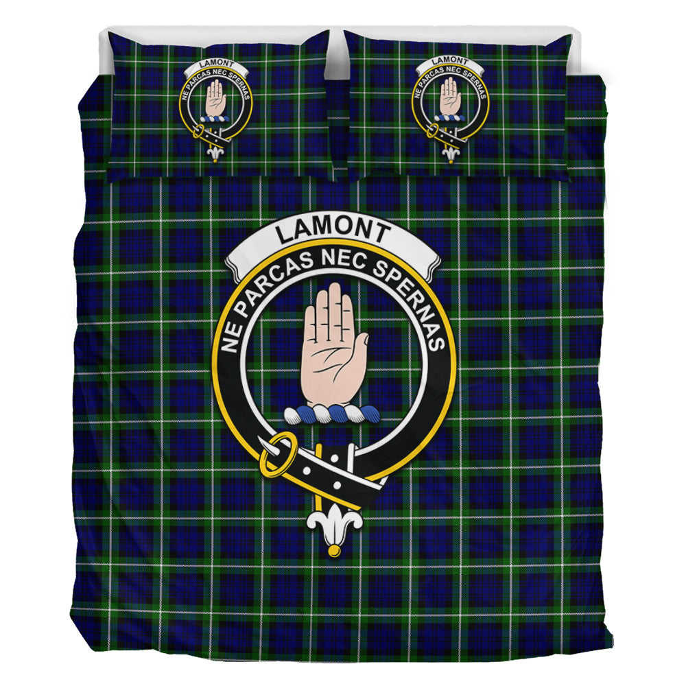 Lamont Modern Tartan Bedding Set with Family Crest - Tartan Vibes Clothing