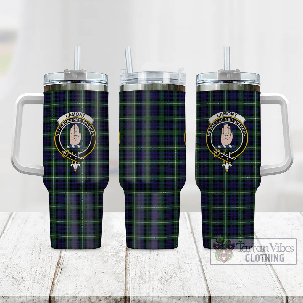 Tartan Vibes Clothing Lamont Modern Tartan and Family Crest Tumbler with Handle