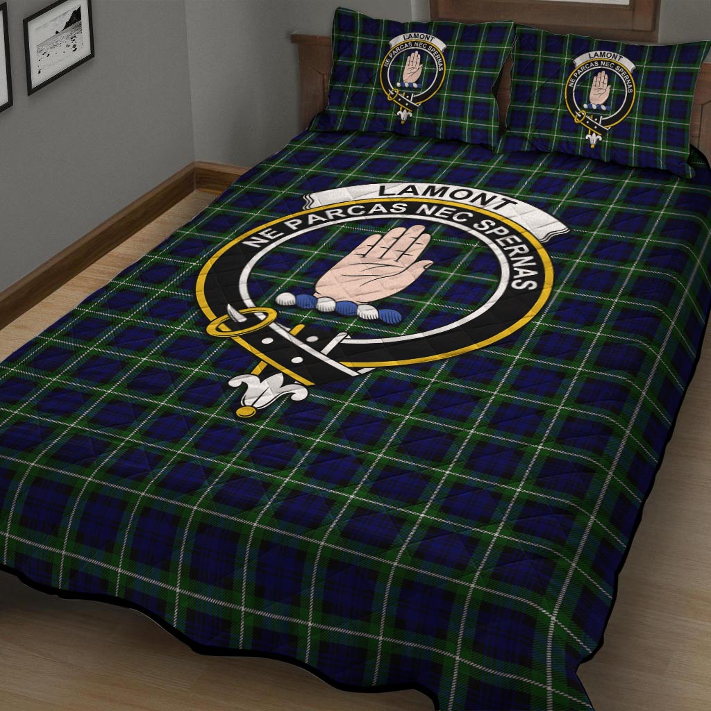 Lamont Modern Tartan Quilt Bed Set with Family Crest - Tartan Vibes Clothing