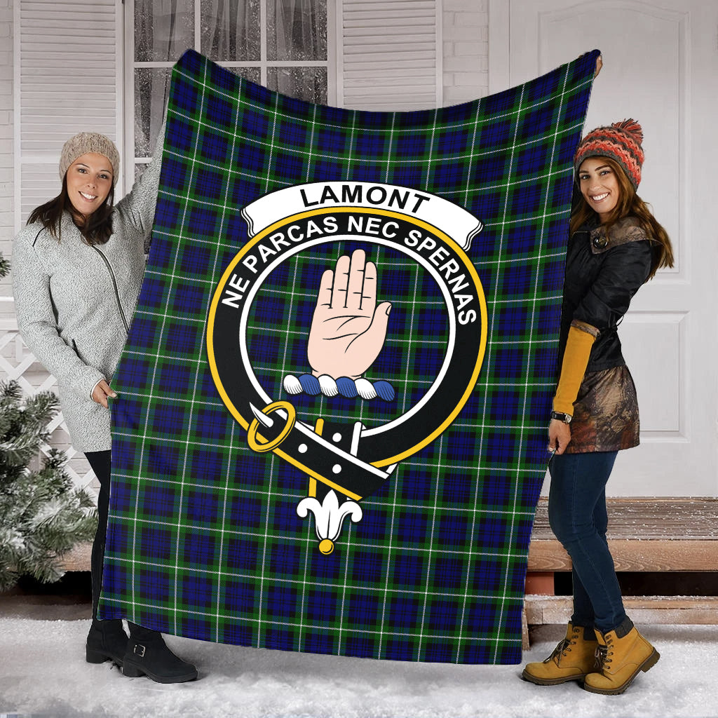 lamont-modern-tartab-blanket-with-family-crest