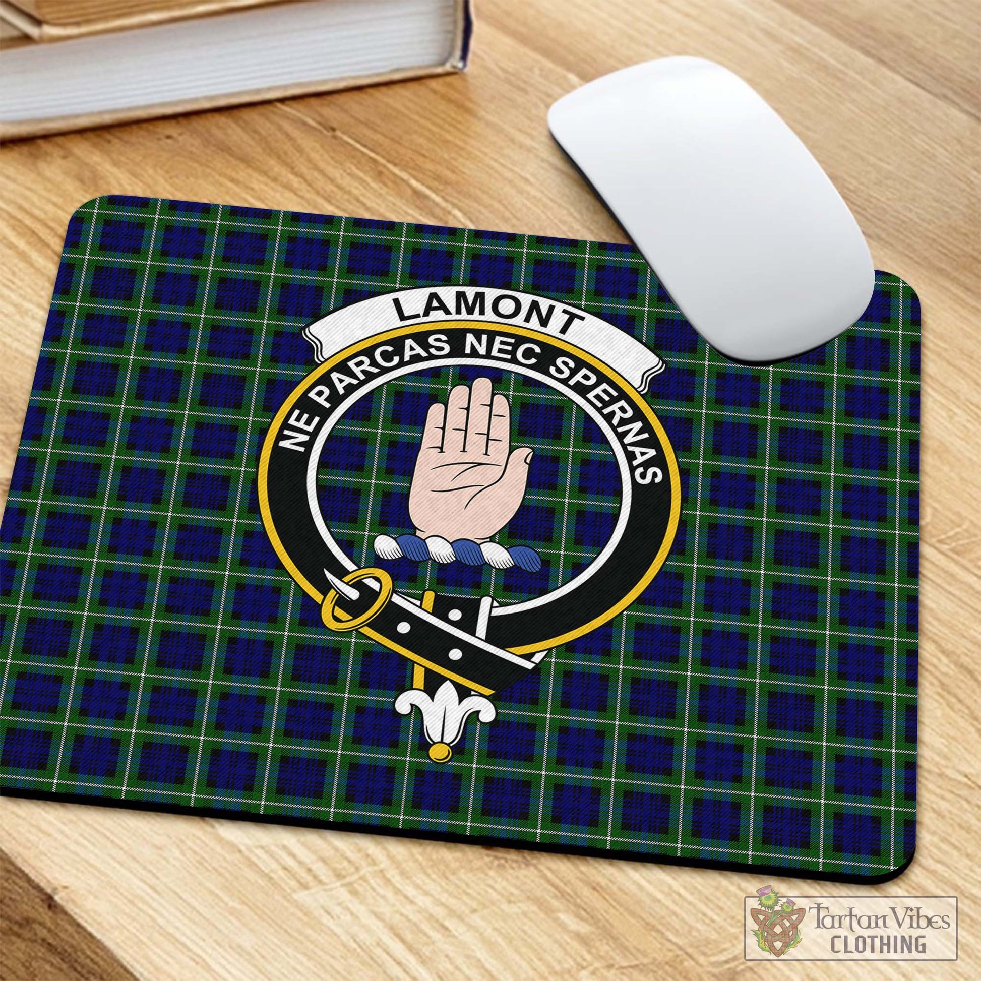 Tartan Vibes Clothing Lamont Modern Tartan Mouse Pad with Family Crest