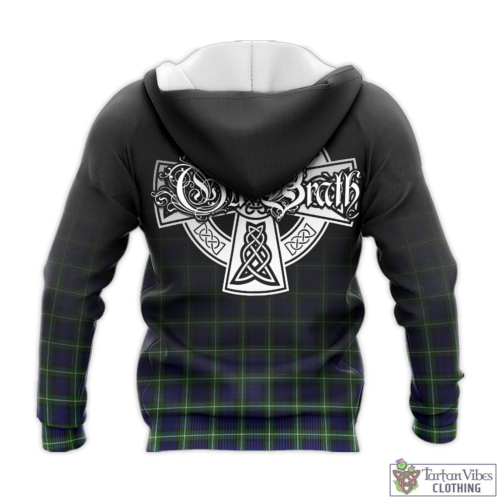 Tartan Vibes Clothing Lamont Modern Tartan Knitted Hoodie Featuring Alba Gu Brath Family Crest Celtic Inspired