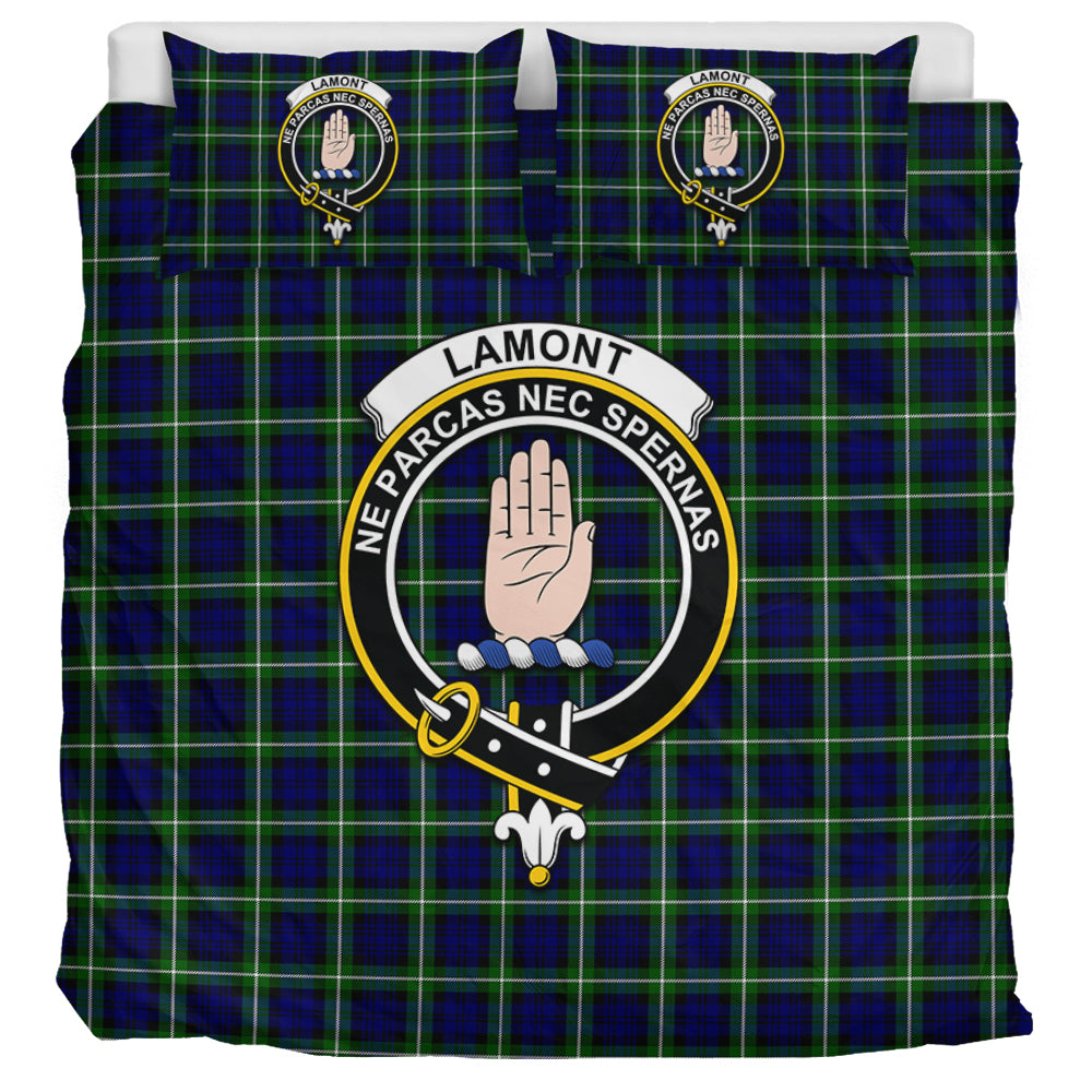 Lamont Modern Tartan Bedding Set with Family Crest UK Bedding Set UK Super King 104*94 inch - Tartan Vibes Clothing