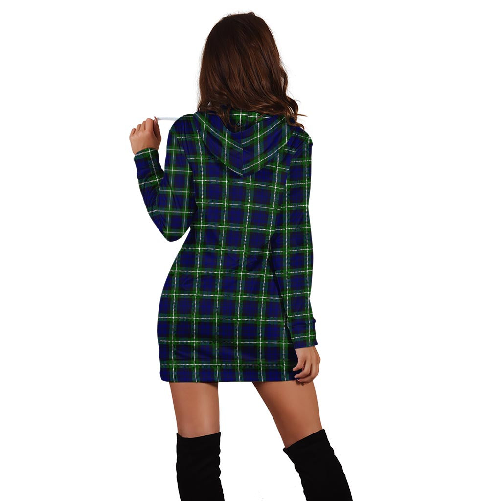 Lamont Modern Tartan Hoodie Dress with Family Crest - Tartan Vibes Clothing