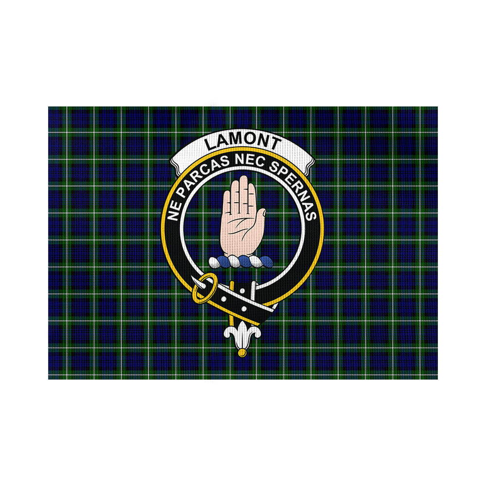 Lamont Modern Tartan Flag with Family Crest - Tartan Vibes Clothing