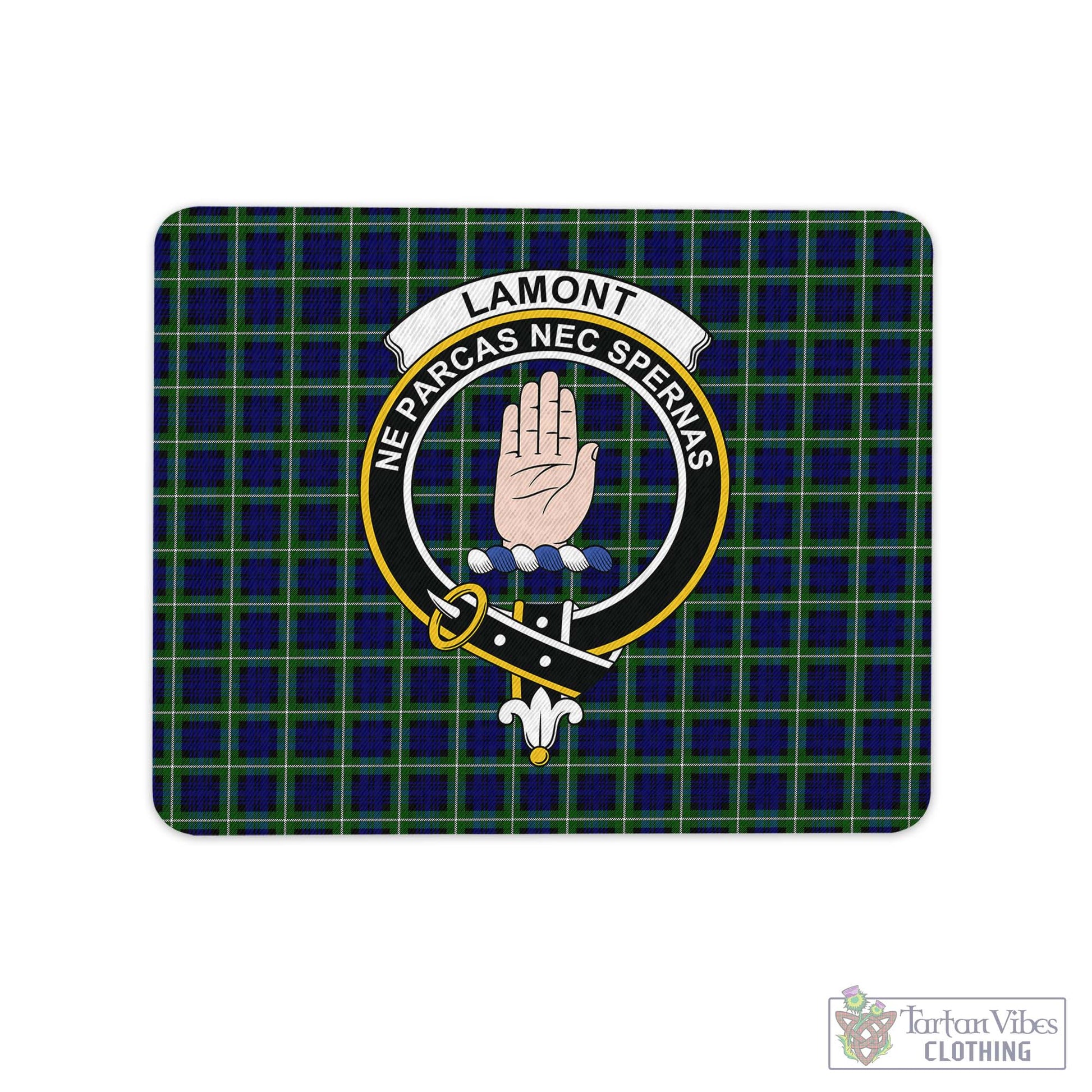 Tartan Vibes Clothing Lamont Modern Tartan Mouse Pad with Family Crest