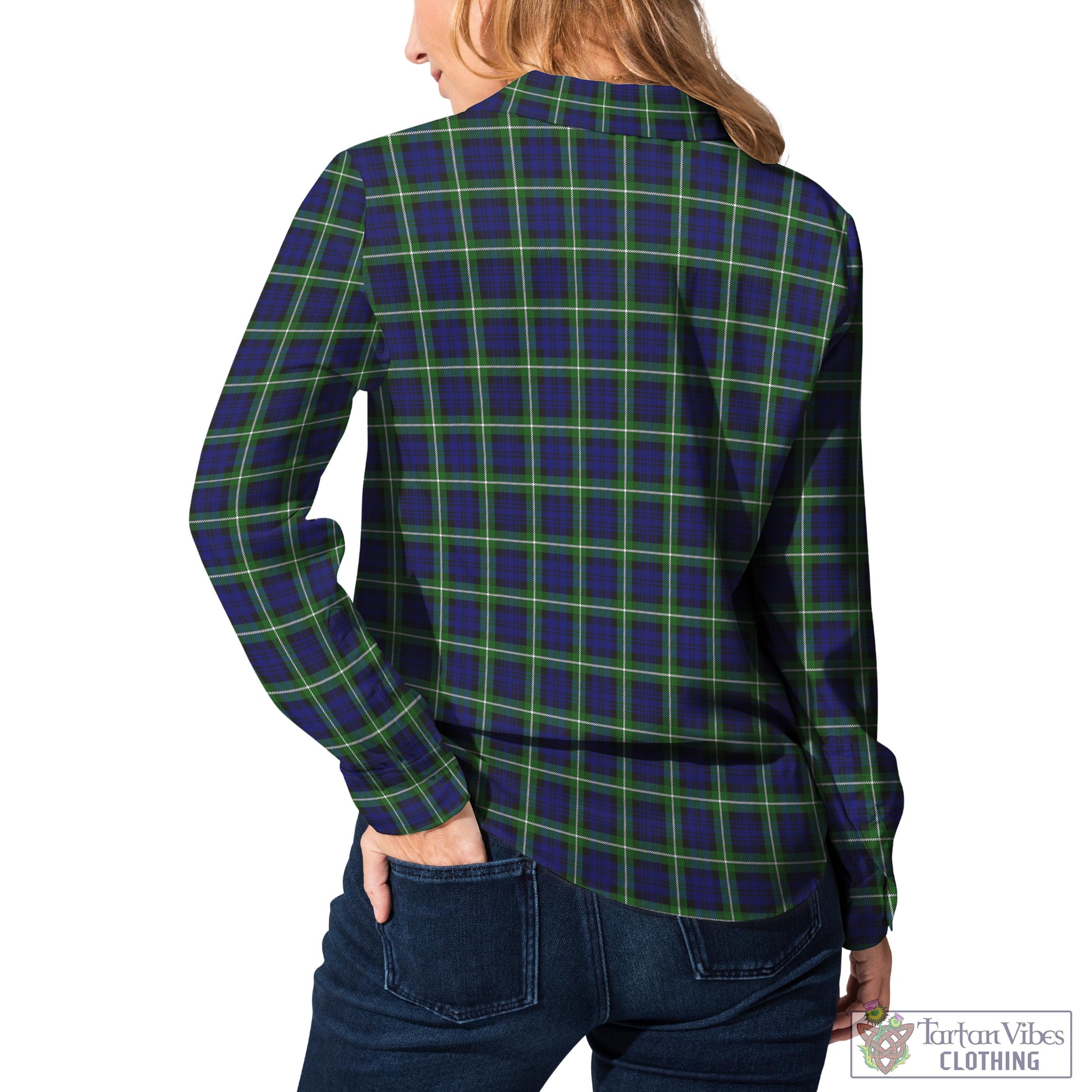 Tartan Vibes Clothing Lamont Modern Tartan Womens Casual Shirt with Family Crest