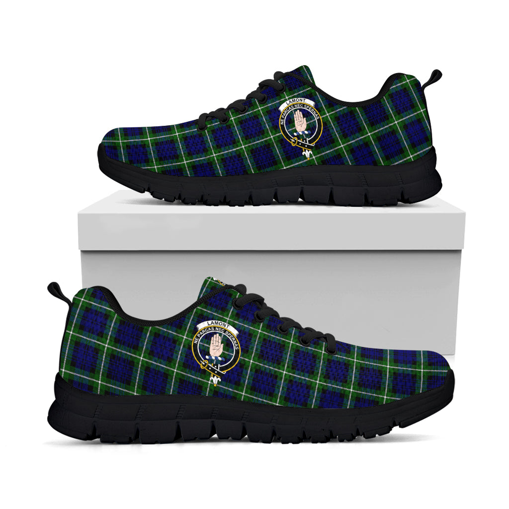 Lamont Modern Tartan Sneakers with Family Crest - Tartan Vibes Clothing