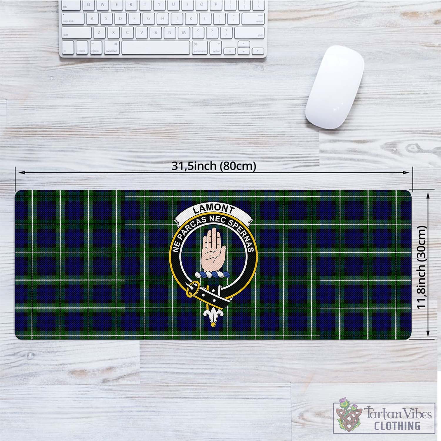 Tartan Vibes Clothing Lamont Modern Tartan Mouse Pad with Family Crest