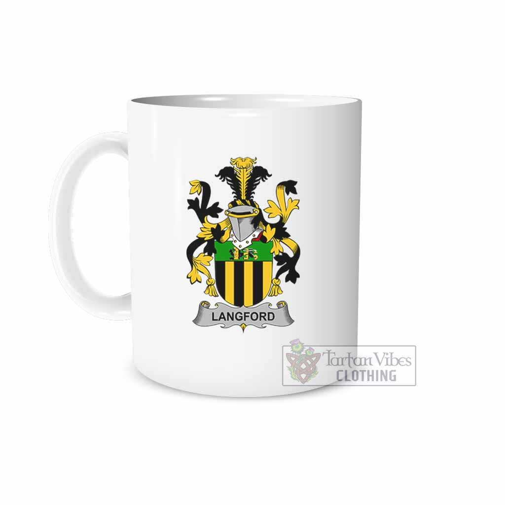 Tartan Vibes Clothing Langford Irish Clan Coat of Arms Ceramic Mug