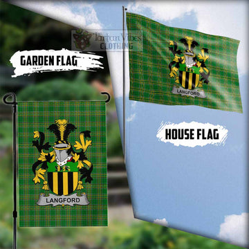 Langford Irish Clan Tartan Flag with Coat of Arms