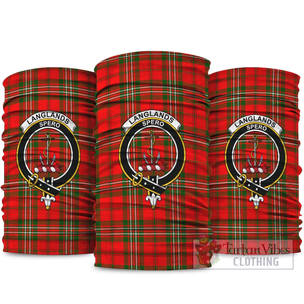 Langlands Tartan Neck Gaiters, Tartan Bandanas, Tartan Head Band with Family Crest