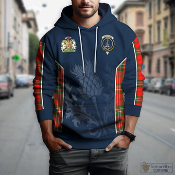 Langlands Tartan Hoodie with Family Crest and Scottish Thistle Vibes Sport Style