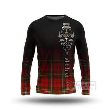 Langlands Tartan Long Sleeve T-Shirt Featuring Alba Gu Brath Family Crest Celtic Inspired