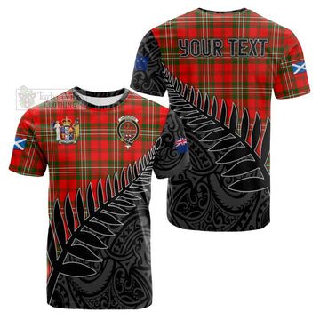 Langlands Crest Tartan Cotton T-shirt with New Zealand Silver Fern Half Style