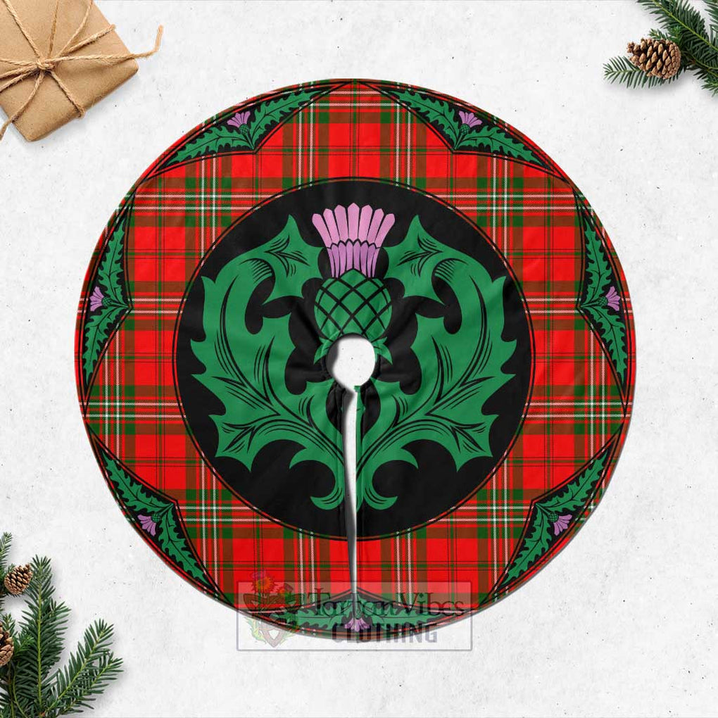 Tartan Vibes Clothing Langlands Tartan Christmas Tree Skirt Scottish Thistle Style