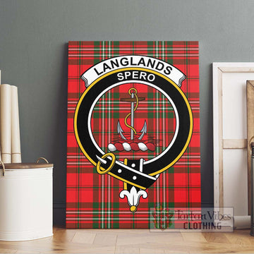 Langlands Tartan Canvas Print Wall Art with Family Crest