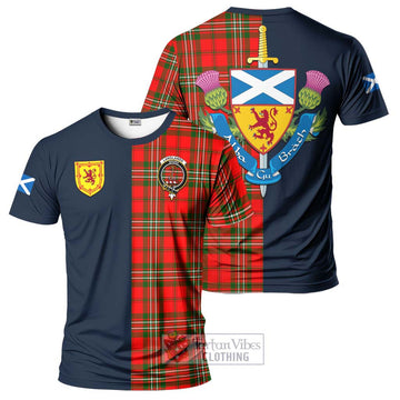 Langlands Tartan T-Shirt Alba with Scottish Lion Royal Arm Half Style