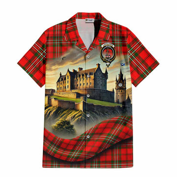 Langlands Tartan Family Crest Hawaiian Shirt with Scottish Ancient Castle Style Kid - Tartan Vibes Clothing