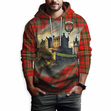 Langlands Tartan Family Crest Hoodie with Scottish Ancient Castle Style Pullover Hoodie - Tartan Vibes Clothing