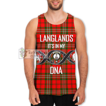 Langlands Tartan Men's Tank Top with Family Crest DNA In Me Style