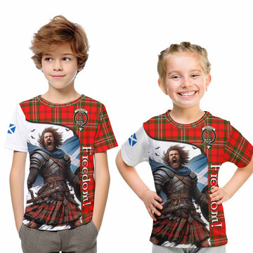 Langlands Crest Tartan Kid T-Shirt Inspired by the Freedom of Scottish Warrior