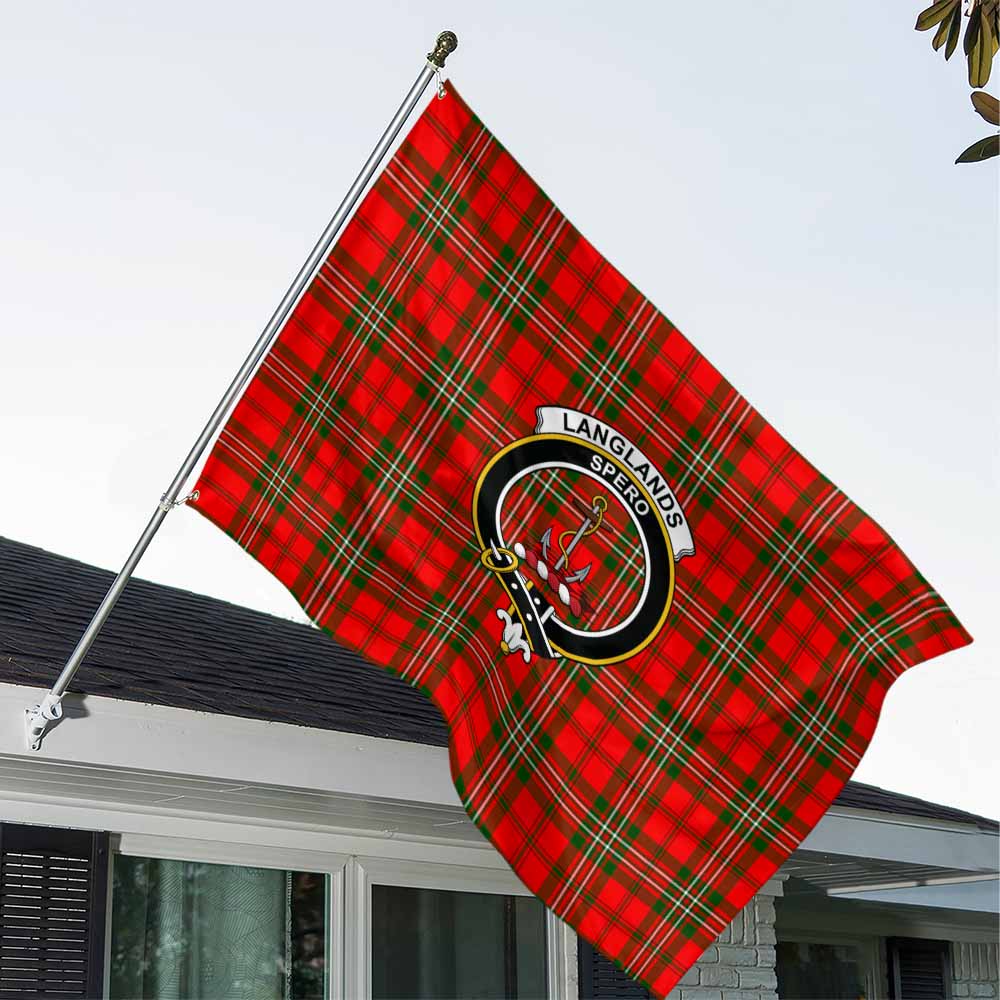 Langlands Tartan House Flag with Family Crest House Flag - Tartan Vibes Clothing