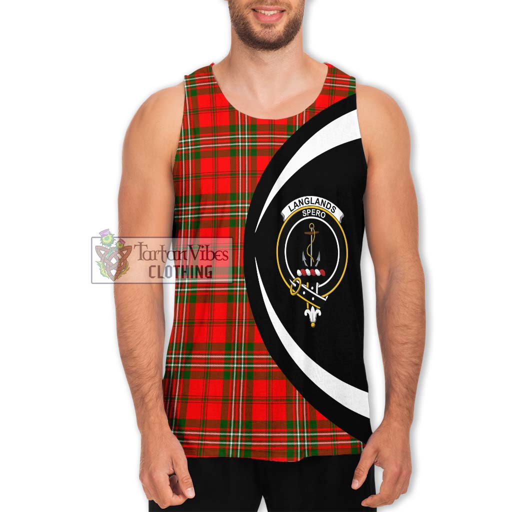 Langlands Tartan Men's Tank Top with Family Crest Circle Style Men - Tartan Vibes Clothing