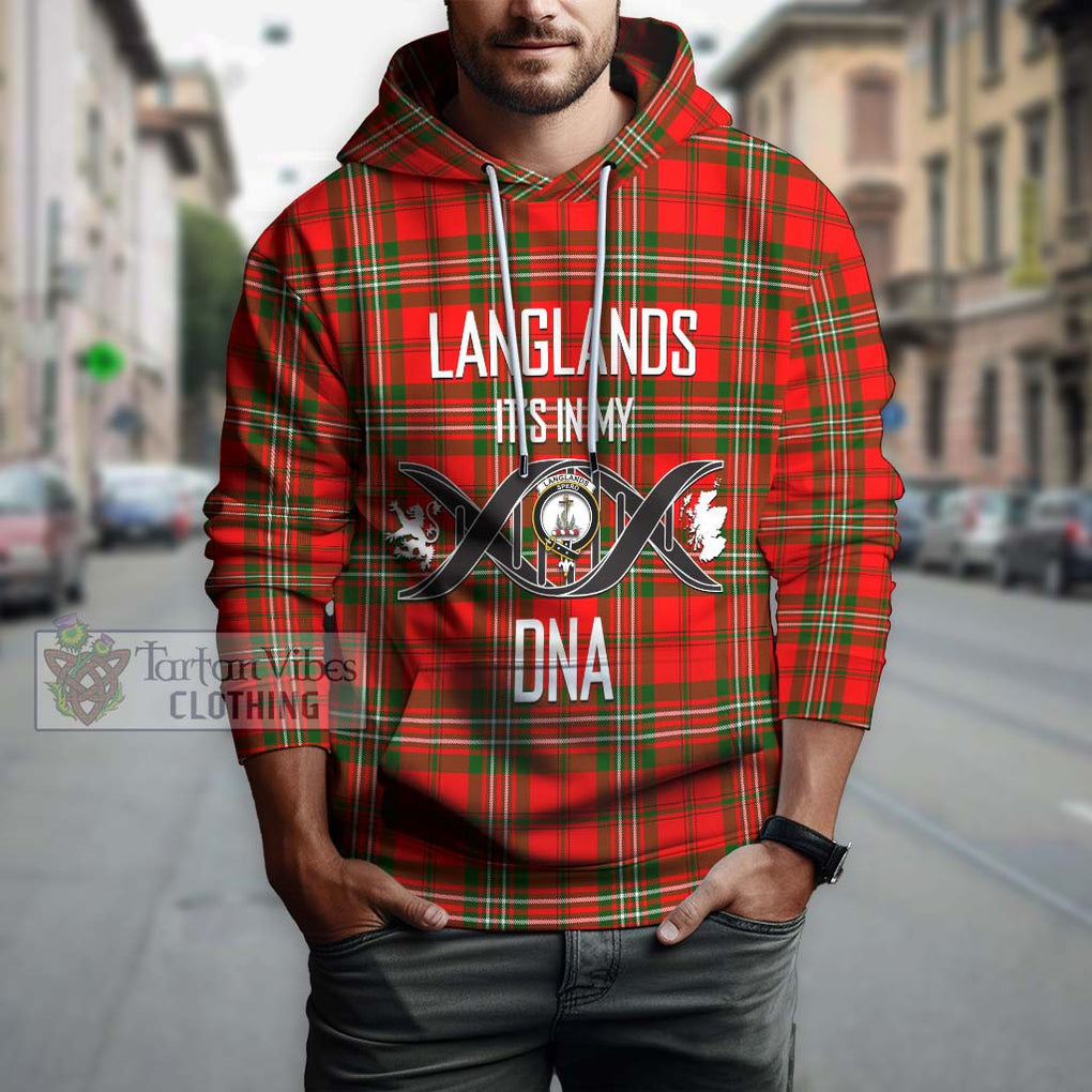 Langlands Tartan Hoodie with Family Crest DNA In Me Style Pullover Hoodie - Tartanvibesclothing Shop