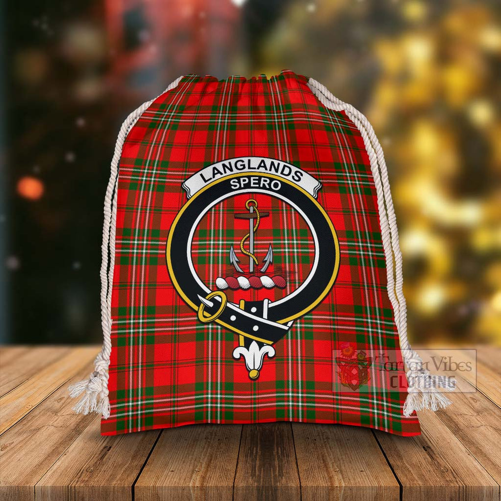 Tartan Vibes Clothing Langlands Tartan Christmas Santa's Bag with Family Crest