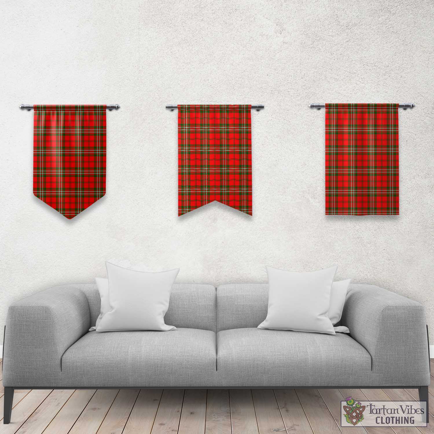 Tartan Vibes Clothing Langlands Tartan Gonfalon, Tartan Banner